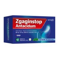 Zgaginstop Antacidum, 680 mg + 80 mg, 48 tabletek do rozgryzania i żucia