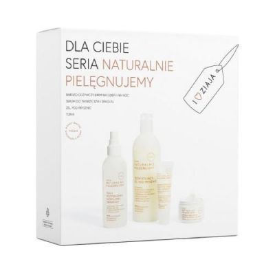 ZIAJA NATURALNIE PIELEGNUJEMY Zestaw prezentowy: Żel pod prysznic 400ml + Tonik do twarzy 200ml + Serum do twarzy 30ml + Krem na dzień i noc 50ml  KRÓTKA DATA  31.01.2026