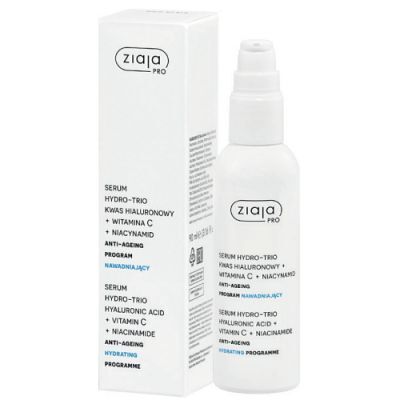 Ziaja Pro Serum Hydro-Trio Kwas hialuronowy + Witamina C + Niacynamid Anti-Ageing, 90 ml