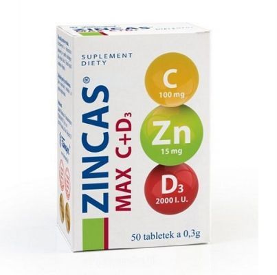 ZINCAS MAX C + D3  50 tabletek