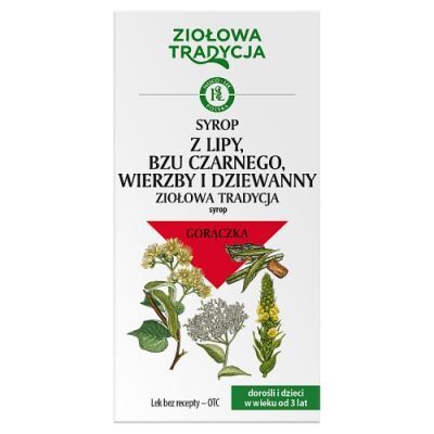 Ziołowa Tradycja Syrop z lipy, bzu czarnego, wierzby i dziewanny, 125 g