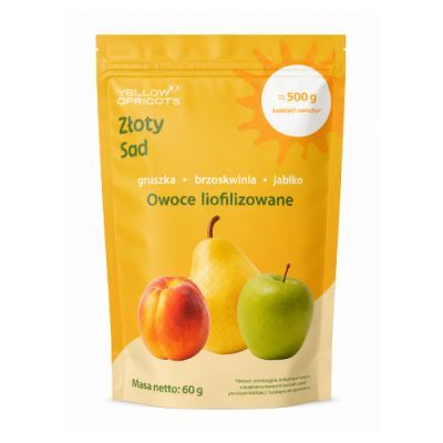 Złoty Sad Owoce liofilizowane gruszka, brzoskwinia, jabłko, 60 g